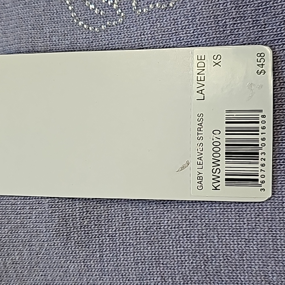 Zadig & Voltaire Gaby Strass Leaves Wool & Cashmere Sweater Lavender Ptp… - Picture 9 of 11
